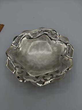 Vintage WMF Ikora Germany Footed Tray Silverplated 7.5”